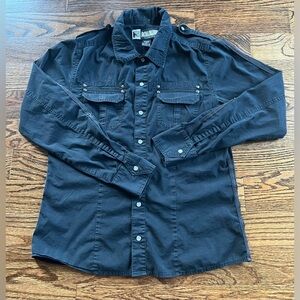 Social collision Mens long sleeve casual shirt